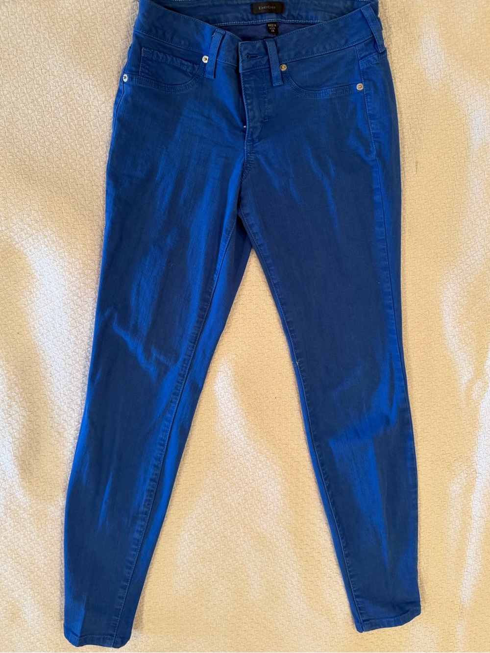 Bebe Royal Blue Stretch Skinny Jeans - size 28